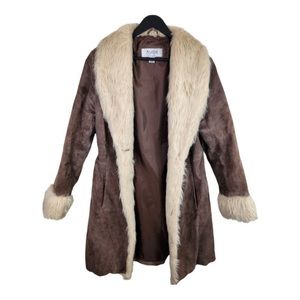 Wilson's Suede Genuine Leather Y2K Penny Lane Coat Brown Cream